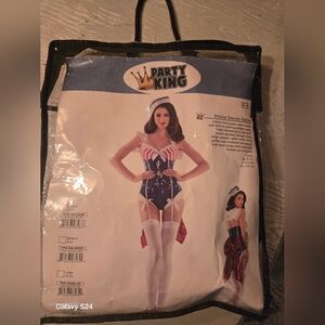 Party King Deluxe Seaside Sailor Costume Womens S Blingy